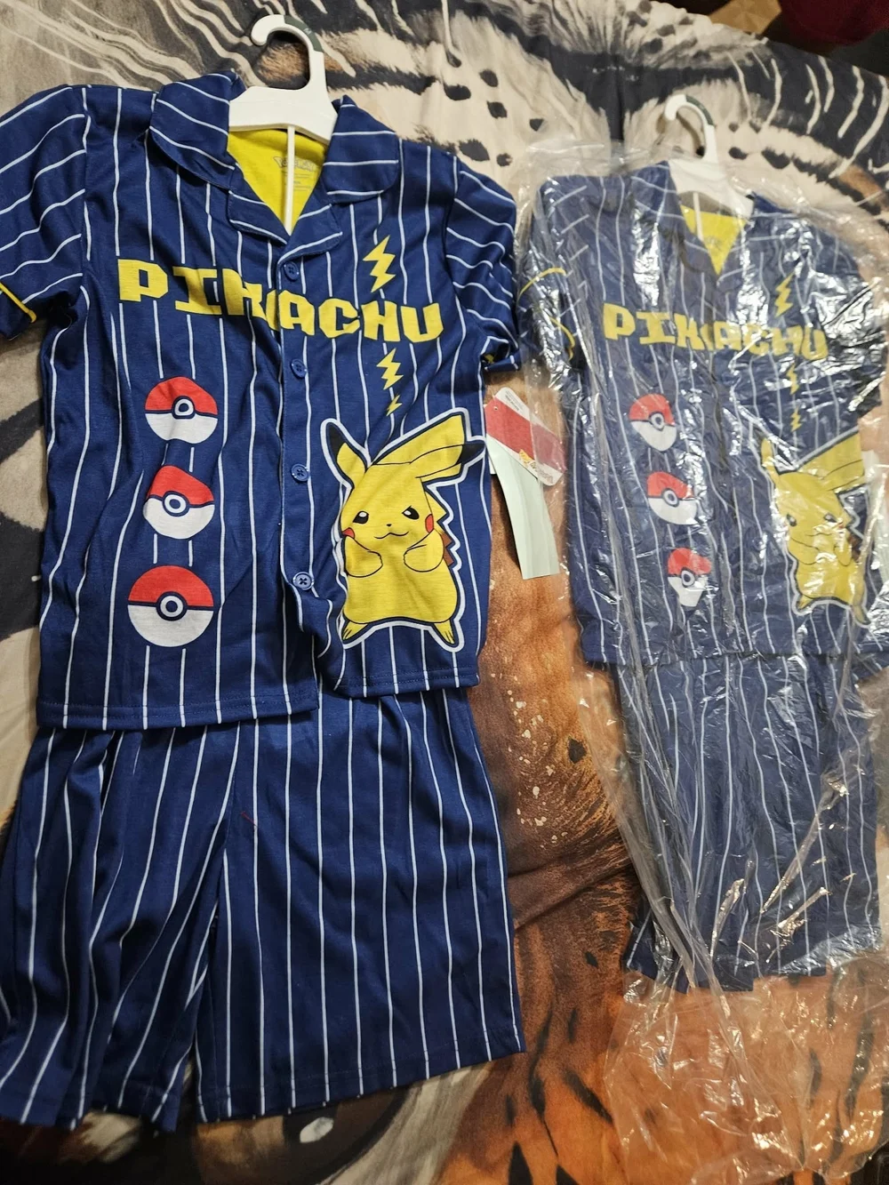 Pikachu Navy Blue Kids Pajama Set - Short Sleeve & Shorts